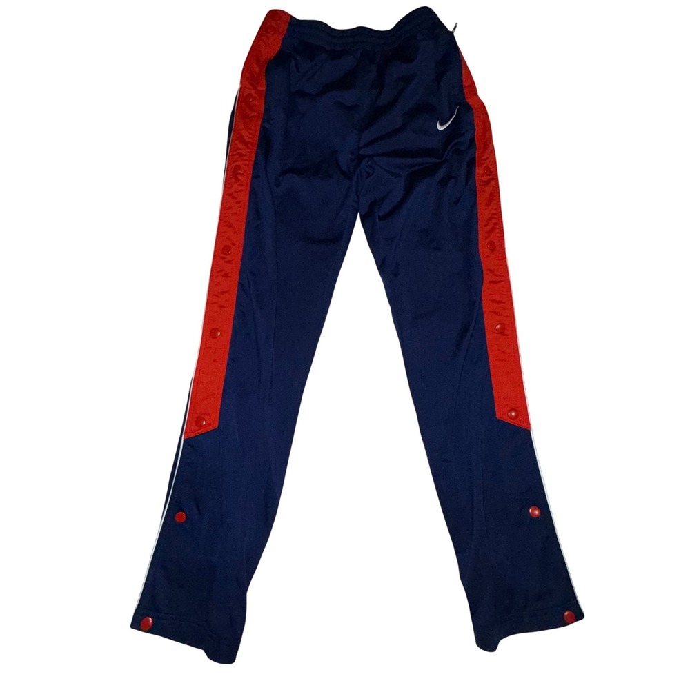 Nike Vintage Youth Track Pants XL Navy Red Snap Side Tearaway‎ Sportswear Retro
